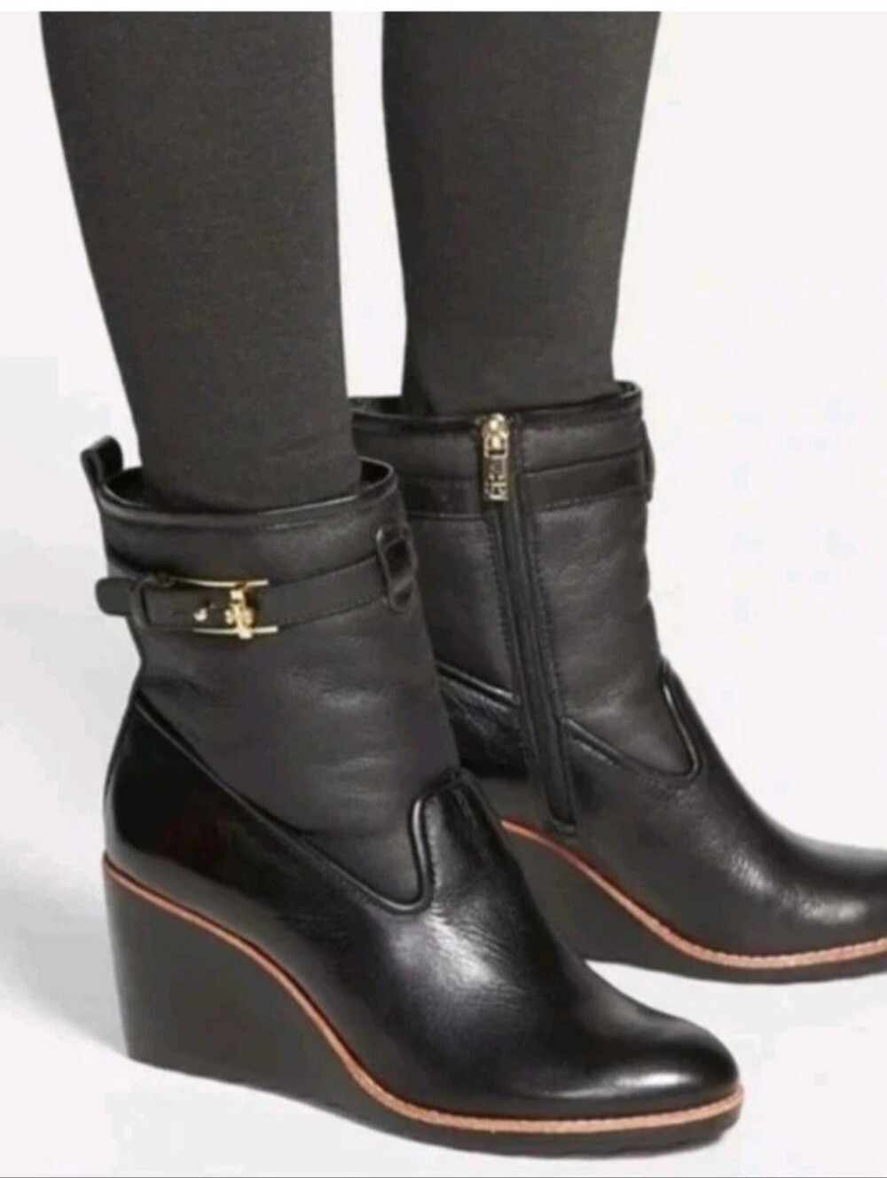 Tory Burch Women's Size 8.5 Black Primrose Wedge Bootie
